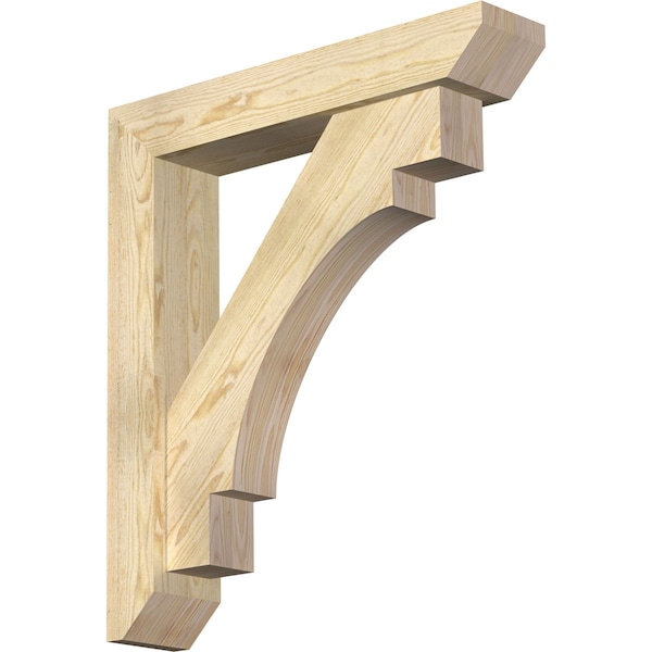 Ekena Millwork Merced Slat Rough Sawn Bracket w/ Offset Brace, Douglas Fir, 6"W x 30"D x 34"H BKT0604X30X34MRC06RDF - main